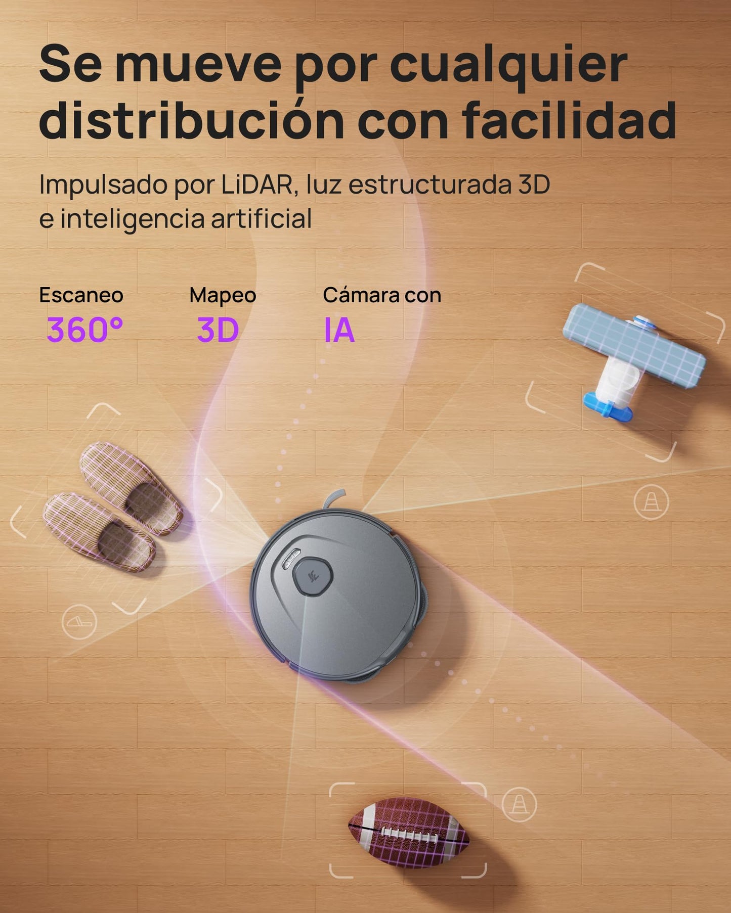 3i P10 Ultra Robot Aspirador y Fregasuelos, mopa Extensible, 18.000 Pa, Lavado con Agua Caliente, Secado, Vaciado y Rellenado automáticos, detección y esquiva de obstáculos con IA