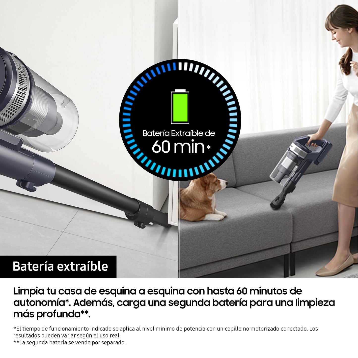 Samsung Aspiradora Cable Jet 75E Pet 200W, con Cepillo para Mascotas VS20B75AGR5/WA
